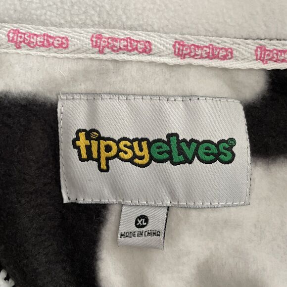 Tipsy Elves Cow Halloween Costume Unisex Jumpsuit Pockets Full Zip XL NWT - Picture 14 of 16